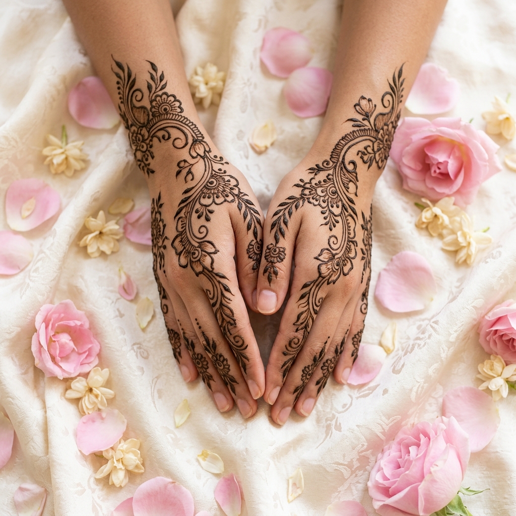 Arabic style henna on both hands